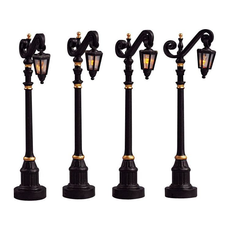 Colonial Street Lamp, Set Of 4, B/O (4.5V) - Christmas.uk