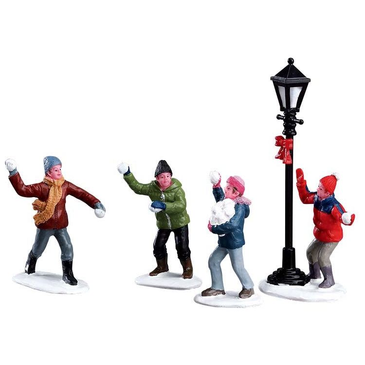 Snowball Fight!, Set Of 4 - Christmas.uk