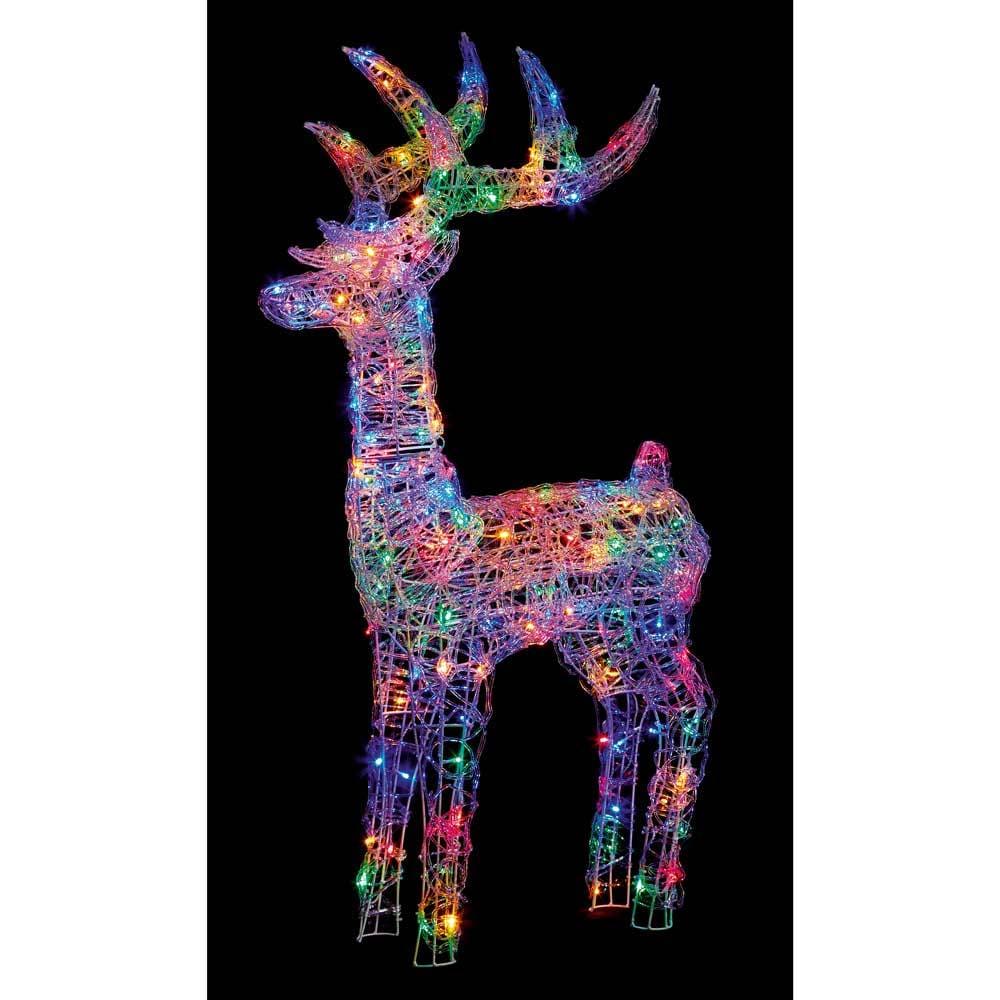 Acrylic Reindeer 160 LED Multi - colour - 1.15 m - Christmas.uk