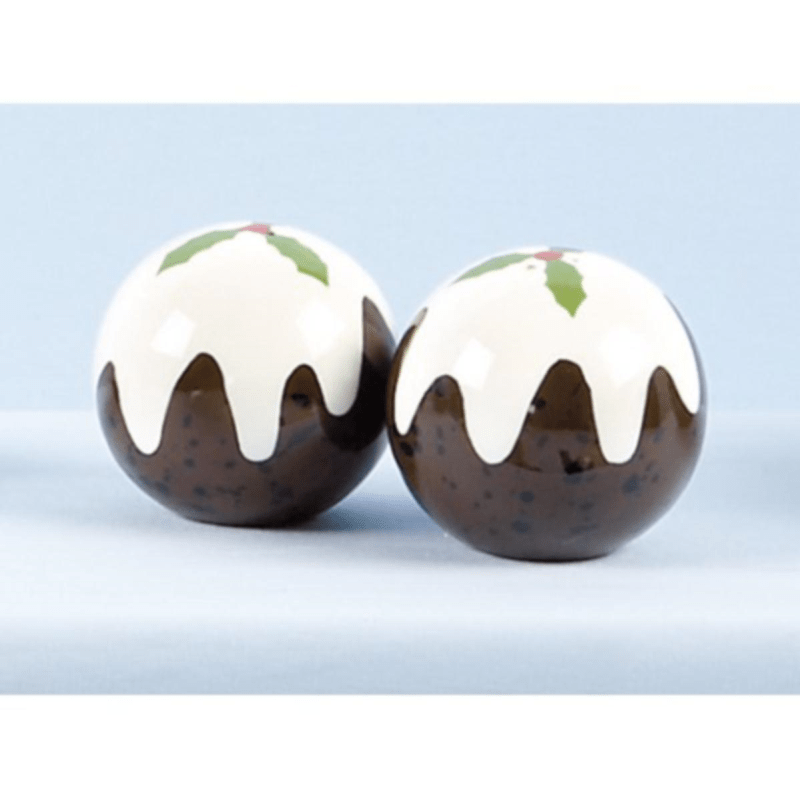 Christmas Pudding Salt & Pepper Shaker Set - Christmas.uk
