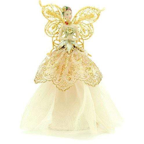 Glitter Gold Fairy Angel Tree Topper - 23 cm - Christmas.uk
