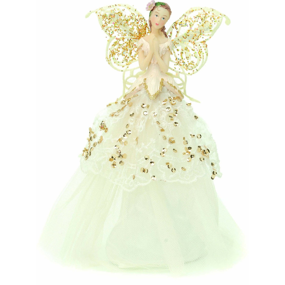 Gold & Cream Angel Tree Topper - 23 cm - Christmas.uk