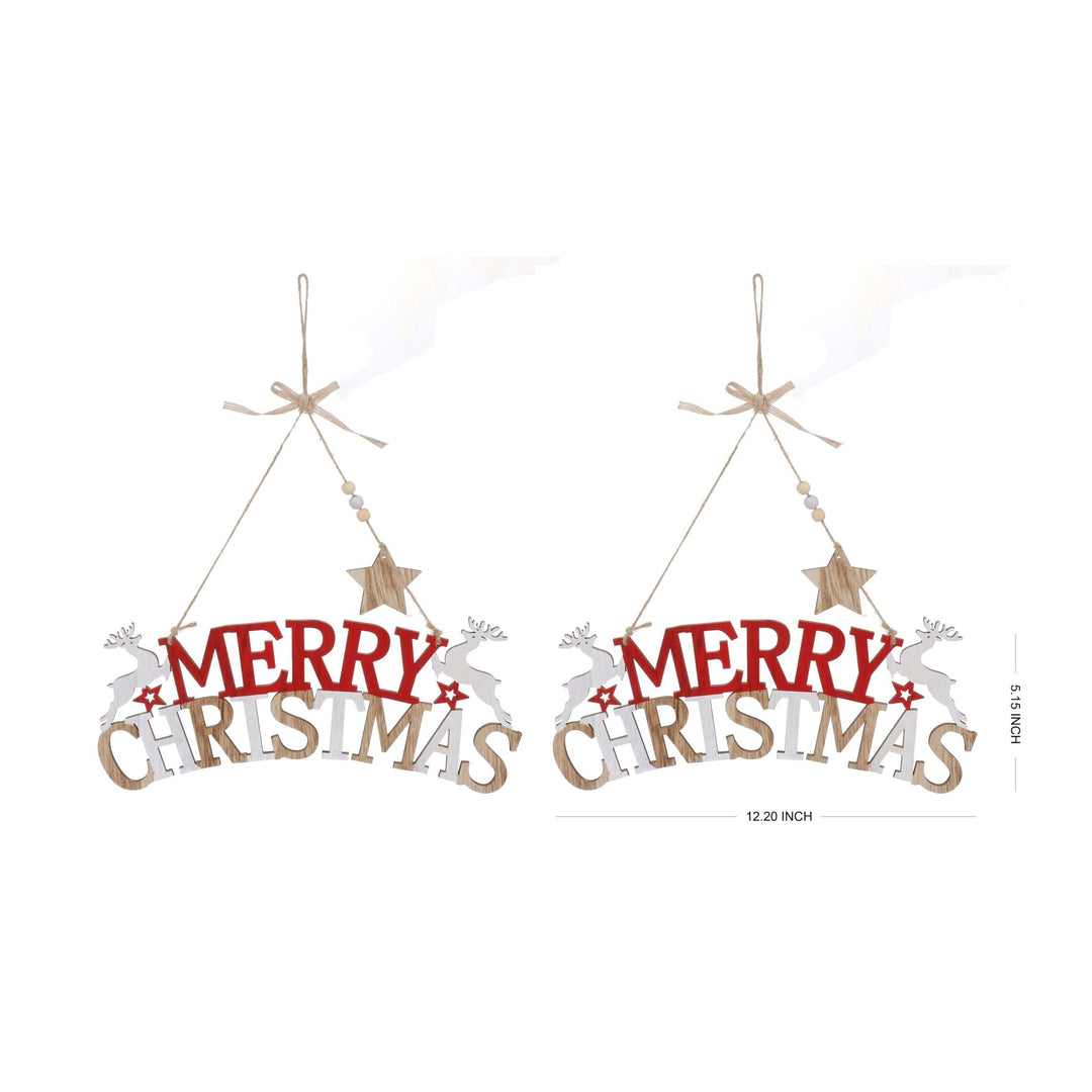 Merry Christmas Signs - Reindeers & Stars - set of 2 - Christmas.uk