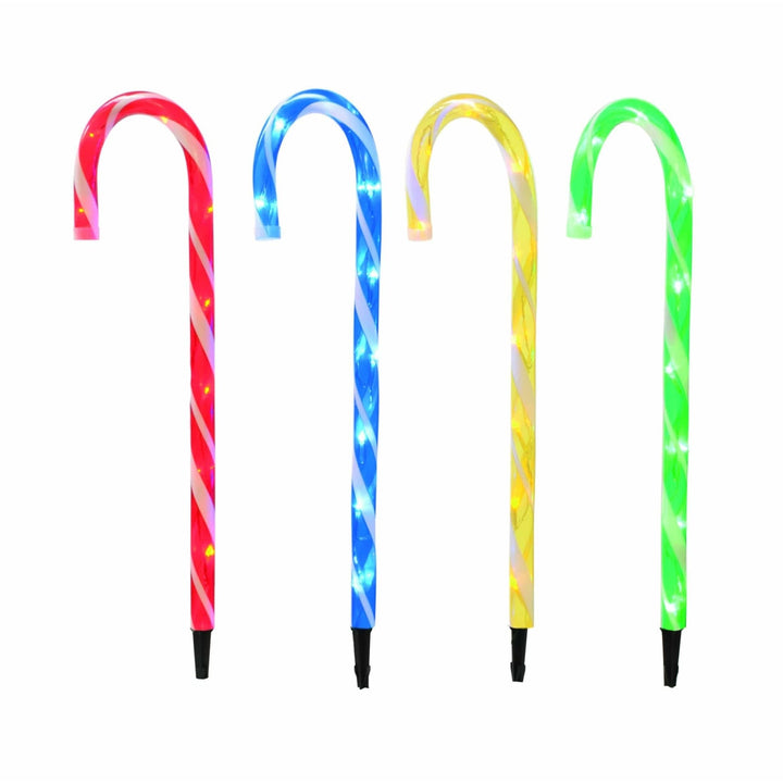 Outdoor Christmas Candy Cane Stake Lights - set of 4 - Christmas.uk