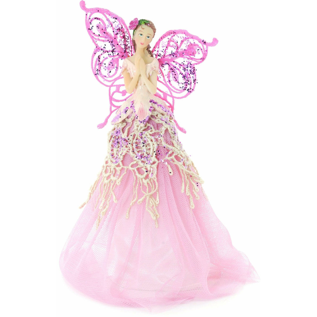 Pink Angel Tree Topper - 23cm - Christmas.uk