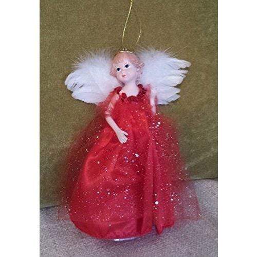 Red Glitter Christmas Angel - Tree Topper, 20 cm - Christmas.uk