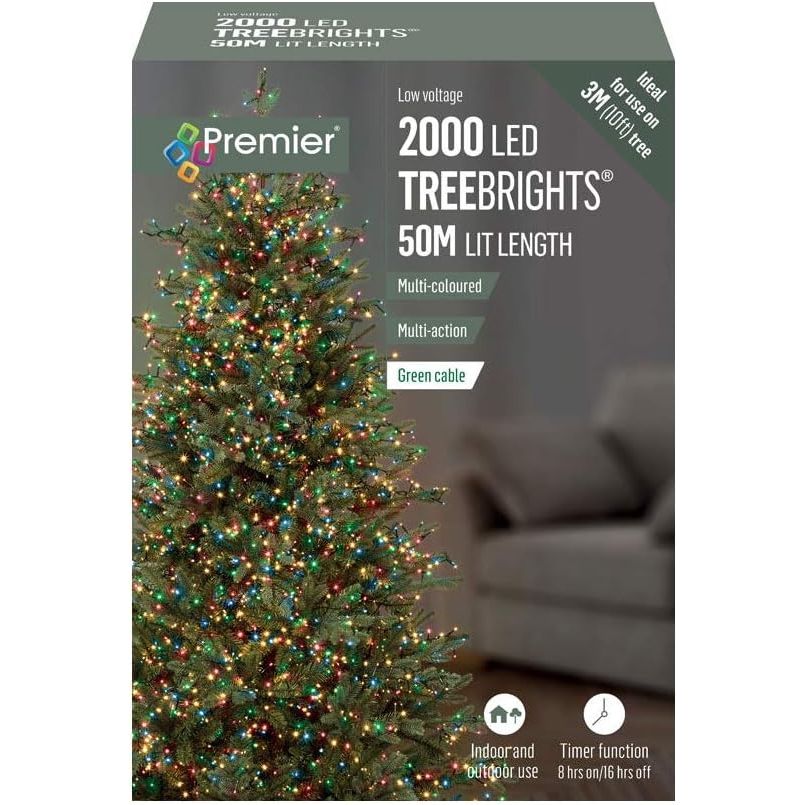 2000 Tree Bright LED Christmas Tree Lights - Multi Coloured - Christmas.uk