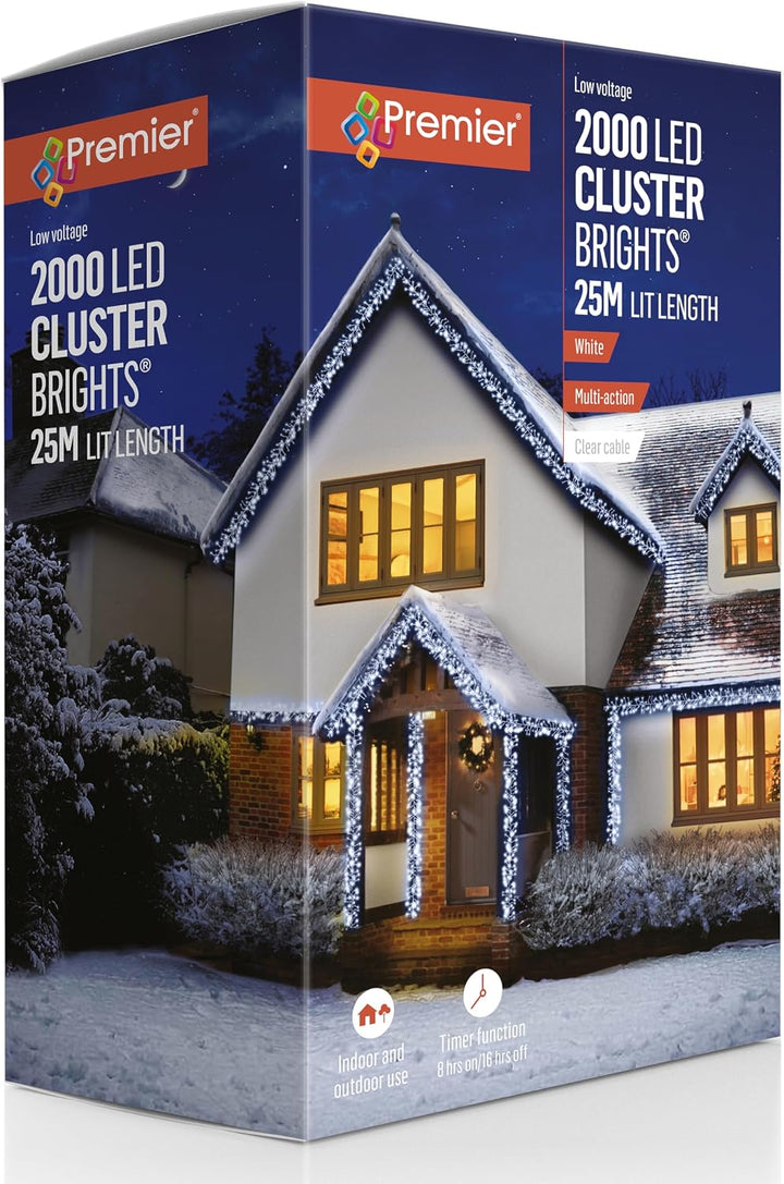 2000 Multi Action Clear Cable Cluster with White LED and Timer