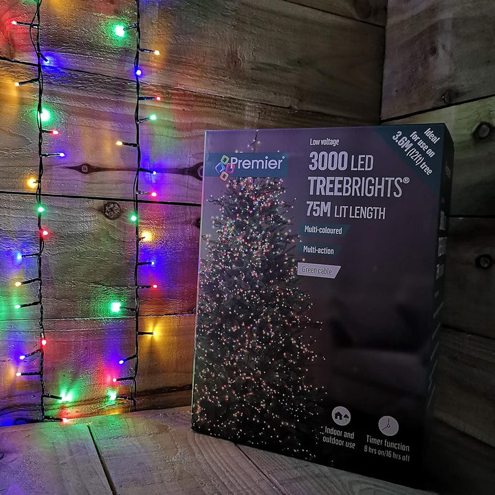 3000 Tree Bright LED Christmas Tree Lights - Multi Coloured - Christmas.uk