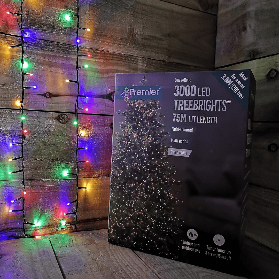 3000 Tree Bright LED Christmas Tree Lights - Multi Coloured - Christmas.uk