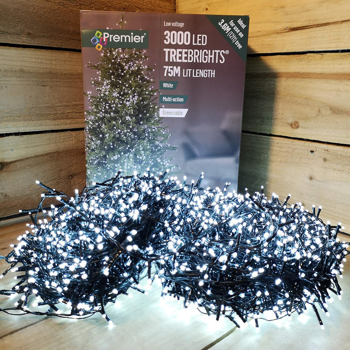 3000 Tree Bright LED Christmas Tree Lights - White - Christmas.uk