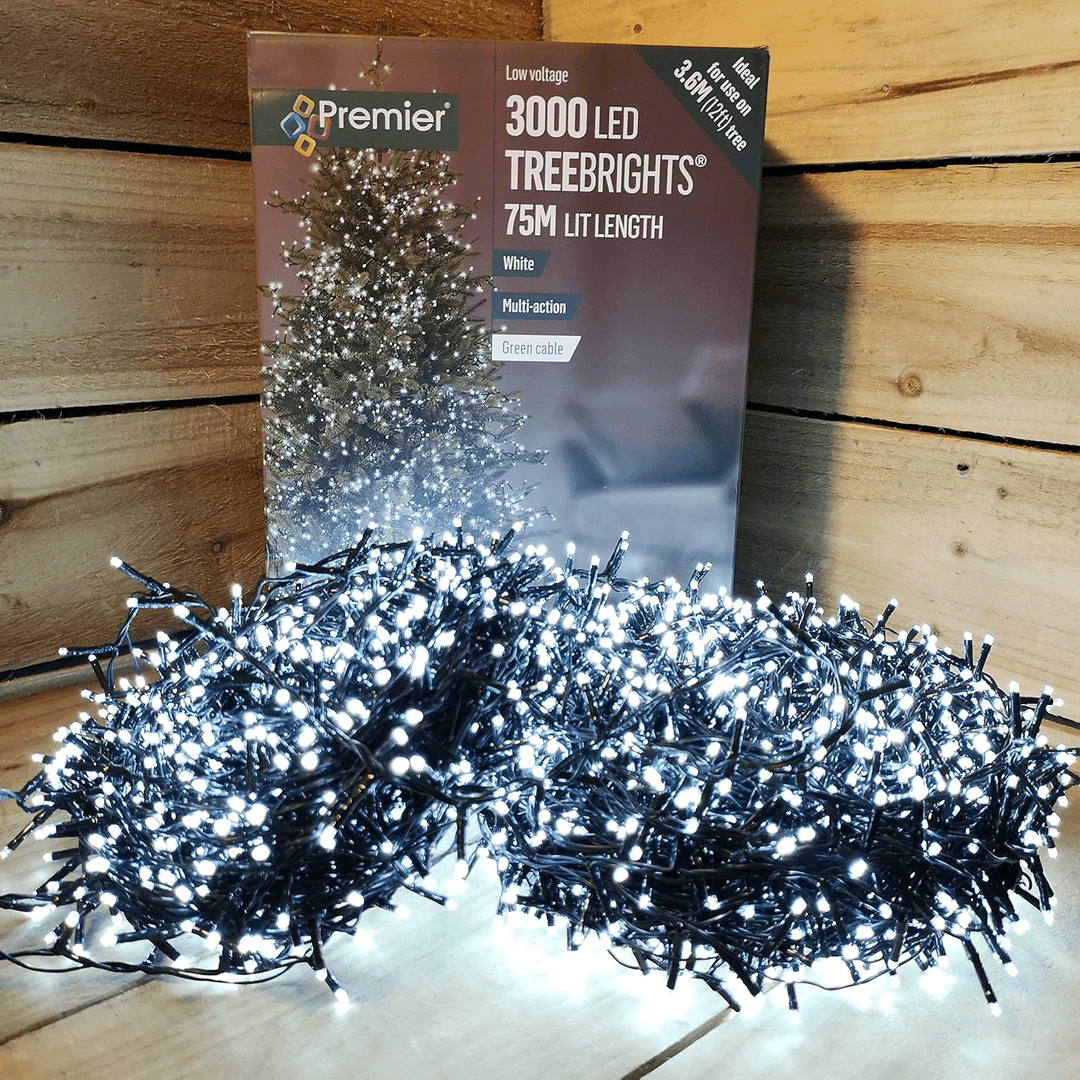 3000 Tree Bright LED Christmas Tree Lights - White - Christmas.uk
