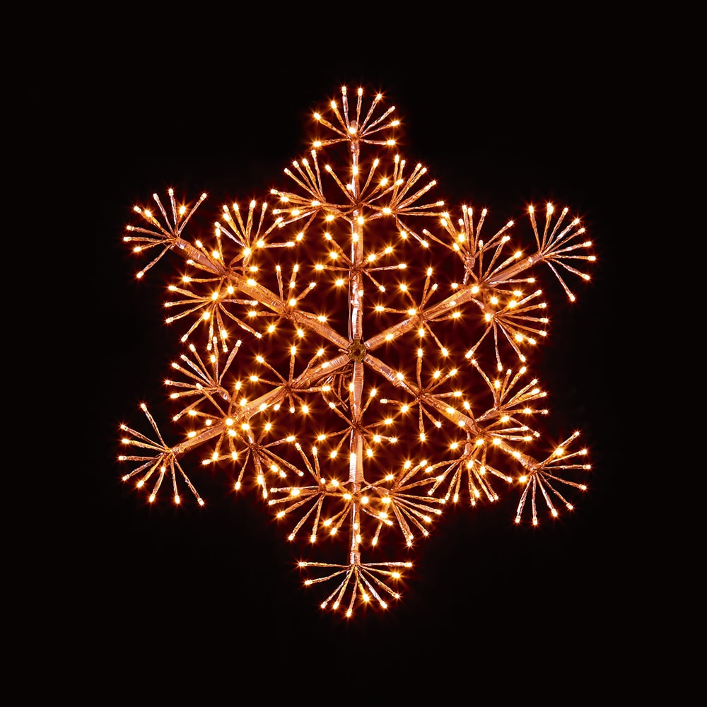 60cm Rosegold Starburst Snowflke 300 LED