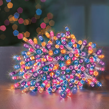 1500 Multi Action Clear Cable TreeBrights with Rainbow LED and Timer