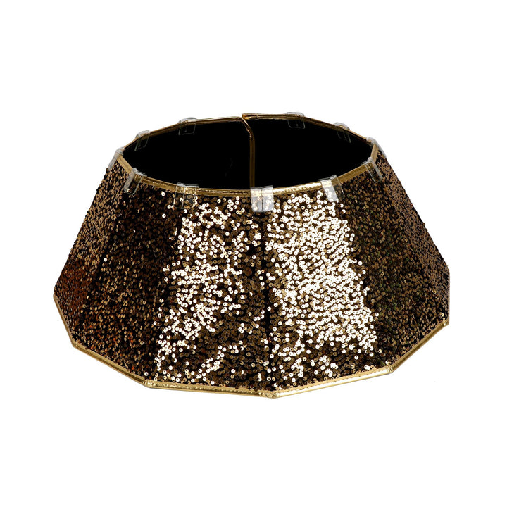 Black & Gold Christmas Tree Skirt Collar - Christmas.uk