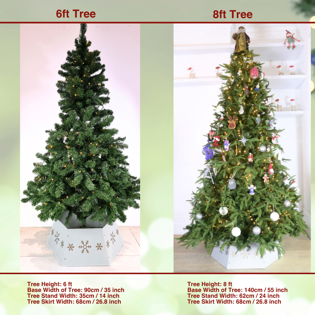 Christmas Tree Collar - Cream and Gold Metal Christmas Tree Skirt - Christmas.uk