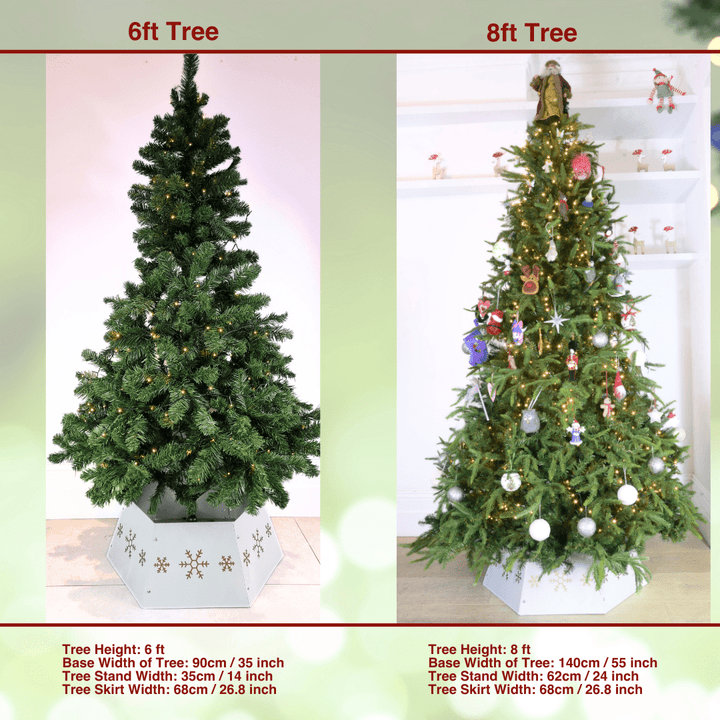 Christmas Tree Collar - Cream and Gold Metal Christmas Tree Skirt - Christmas.uk