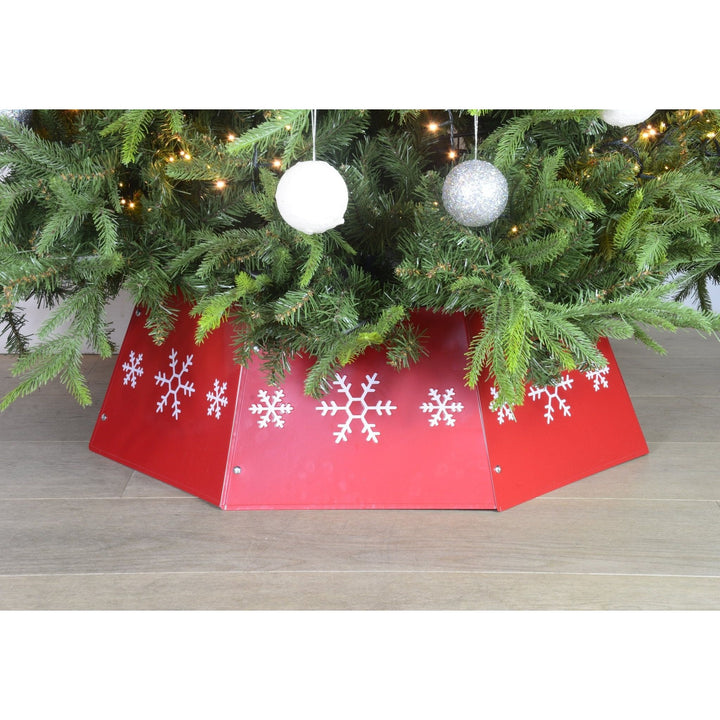 Christmas Tree Collar - Red and White Christmas Tree Skirt - Christmas.uk