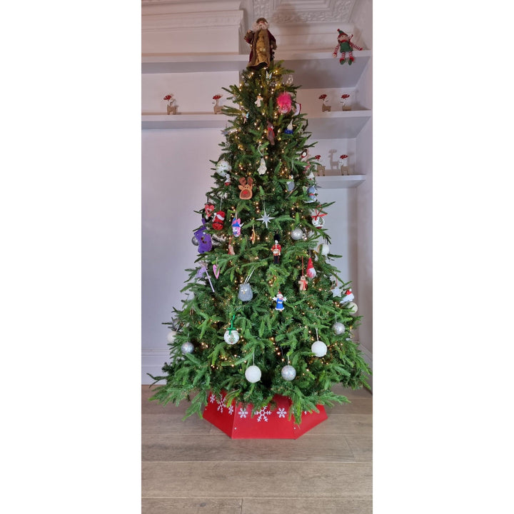 Christmas Tree Collar - Red and White Christmas Tree Skirt - Christmas.uk