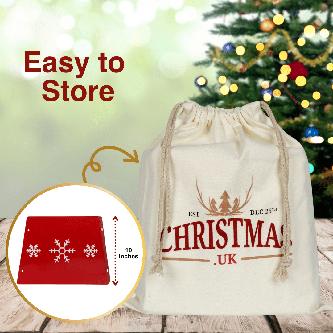 Christmas Tree Collar - Red and White Christmas Tree Skirt - Christmas.uk