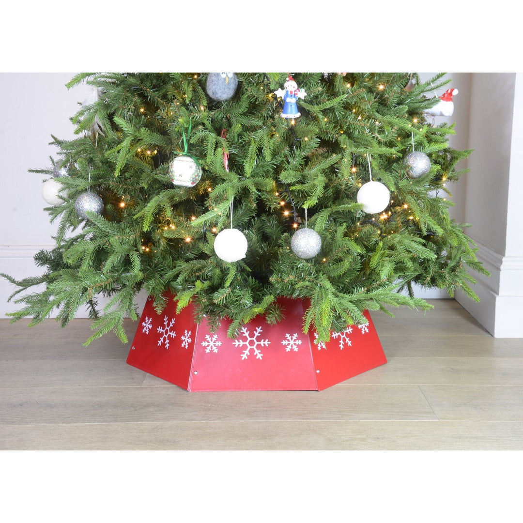 Christmas Tree Collar - Red and White Christmas Tree Skirt - Christmas.uk