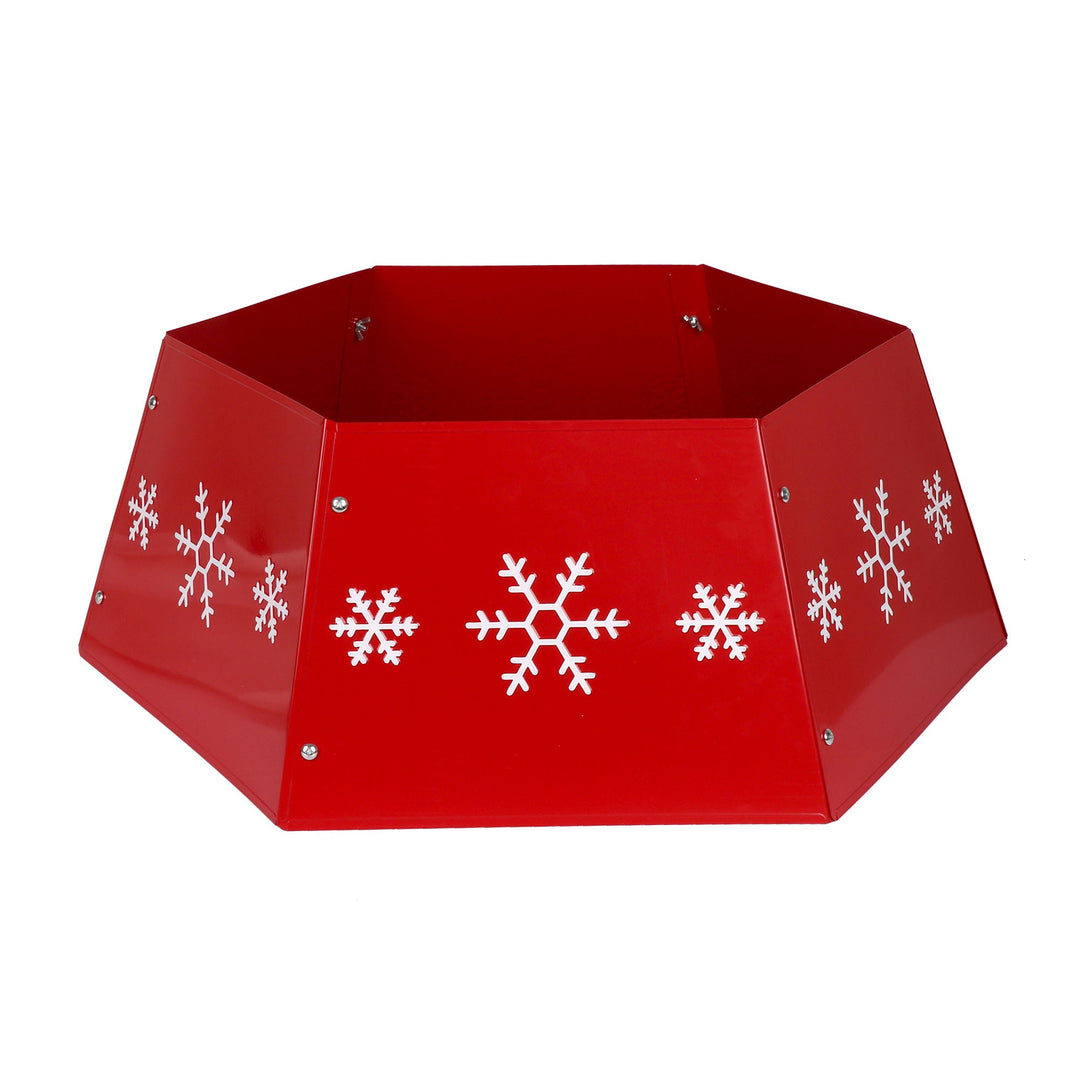 Christmas Tree Collar - Red and White Christmas Tree Skirt - Christmas.uk