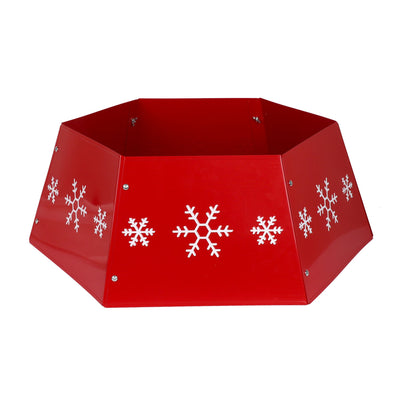 Christmas Tree Collar - Red and White Christmas Tree Skirt - Christmas.uk