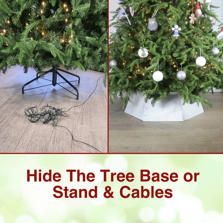 Christmas Tree Collars - Cream White Christmas Tree Collar - Christmas.uk