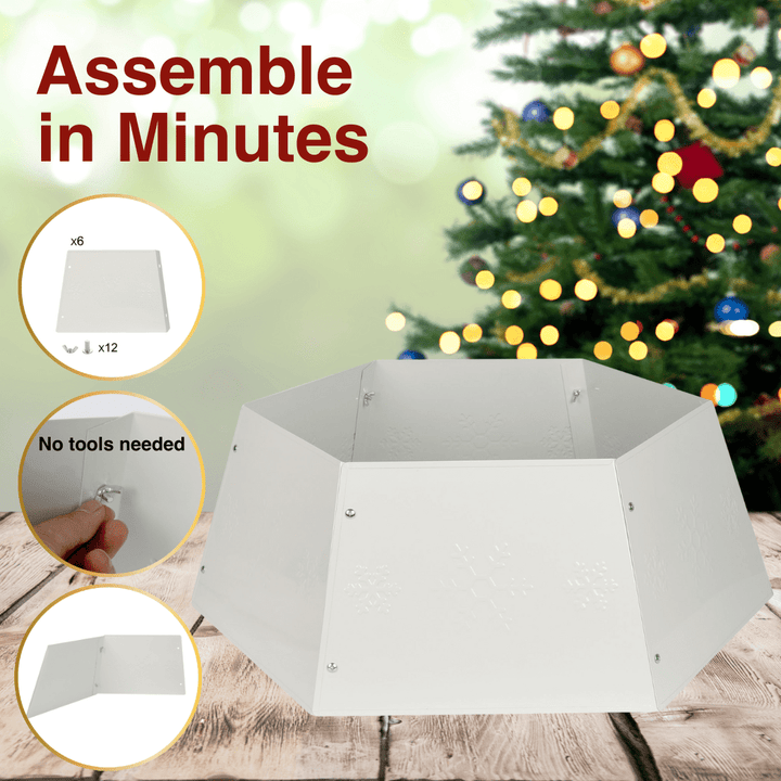 Christmas Tree Collars - Cream White Christmas Tree Collar - Christmas.uk