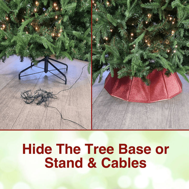 Christmas Tree Red Skirt - Red Collar for Christmas Tree - Christmas.uk