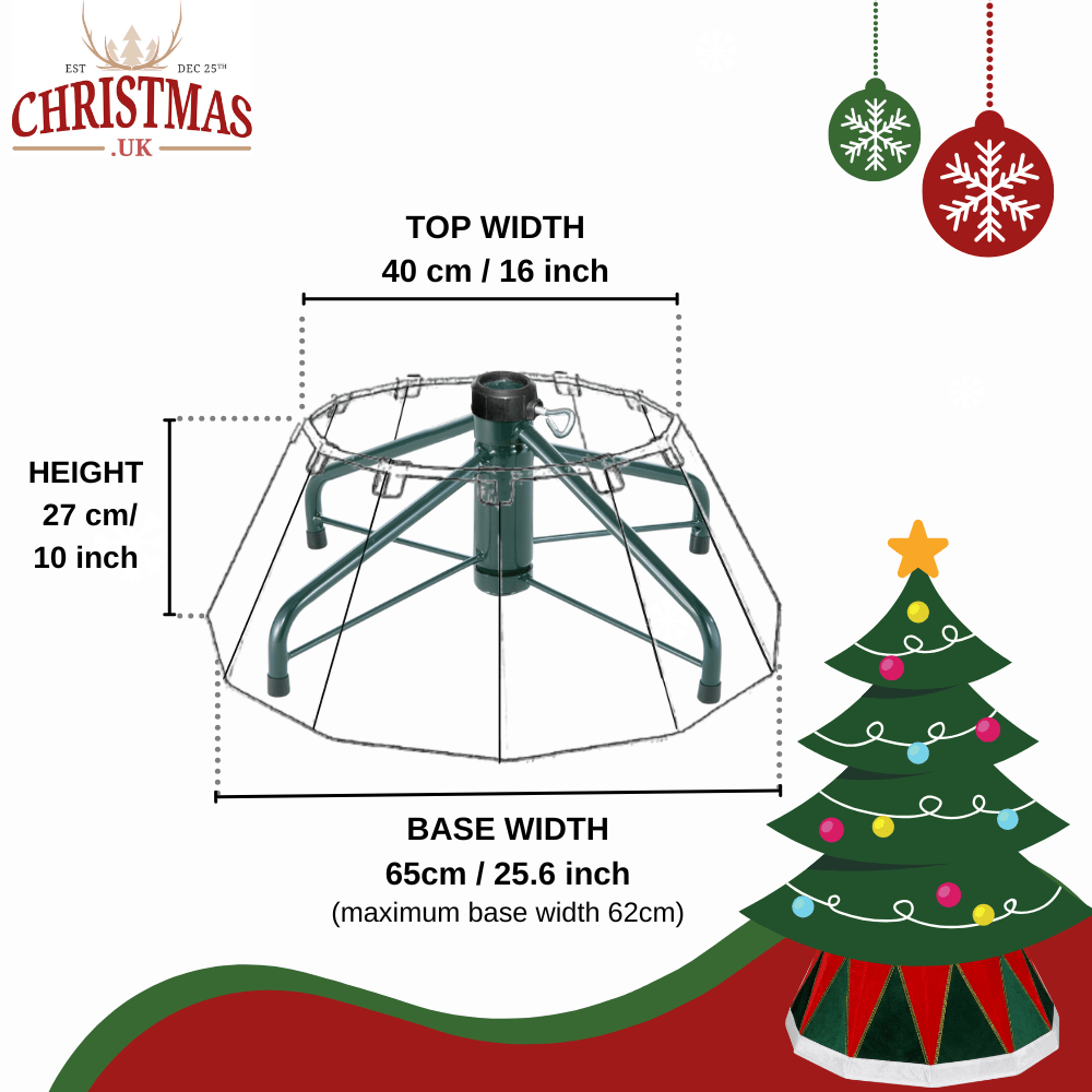Christmas Tree Skirts - White, Red, Green & Gold Tree Collar - Christmas.uk