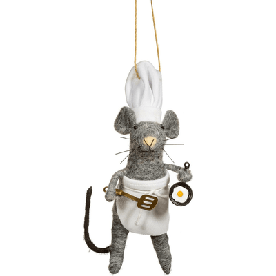 Mouse Chef Felt Decoration - Christmas.uk