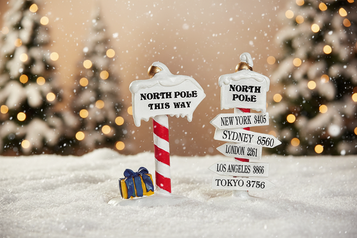 North Pole Signs, Set Of 2