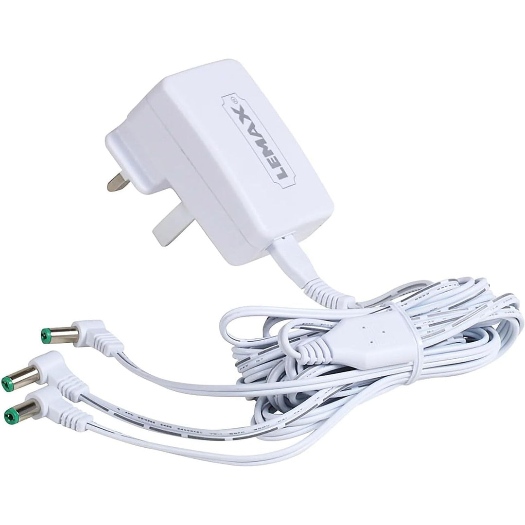 POWER ADAPTOR, 4.5V, WHITE, 3 - OUTPUT, CHANGEABLE PLUG: UK - Christmas.uk