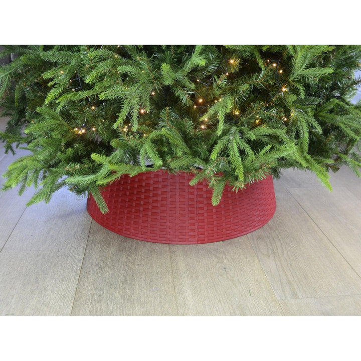 Red Rattan Christmas Tree Skirt (Large) - Christmas.uk