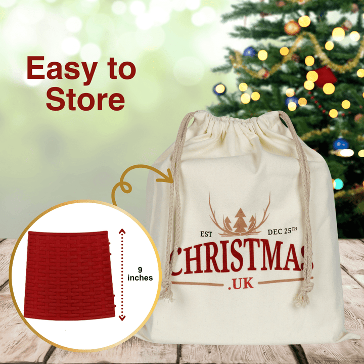Red Rattan Christmas Tree Skirt (Large) - Christmas.uk
