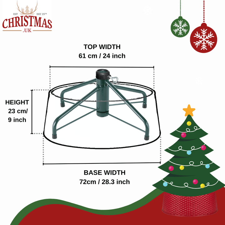 Red Rattan Christmas Tree Skirt (Large) - Christmas.uk