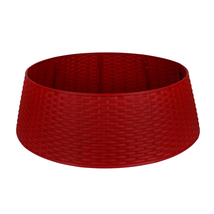Red Rattan Christmas Tree Skirt (Large) - Christmas.uk