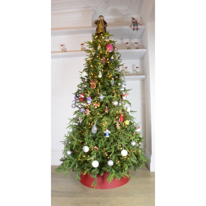 Red Rattan Christmas Tree Skirt (Large) - Christmas.uk