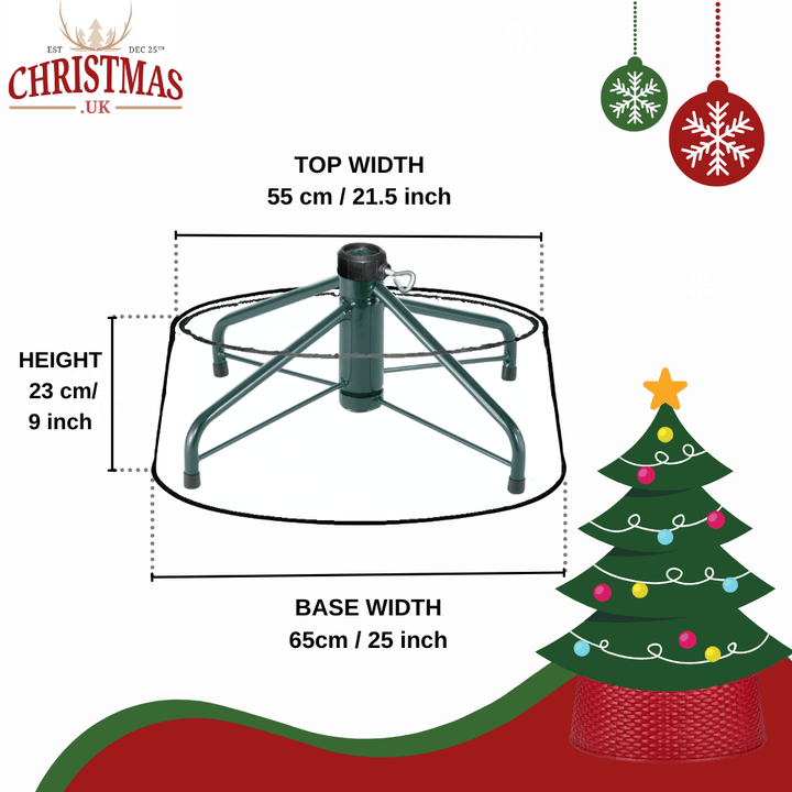 Red Rattan Christmas Tree Skirt (Medium) - Christmas.uk