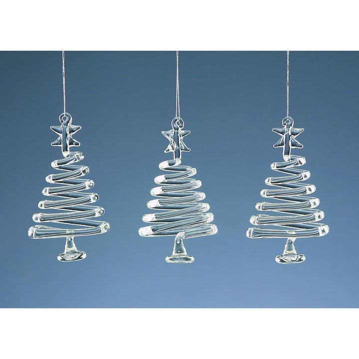 Set of Three Glass Trees - Christmas.uk
