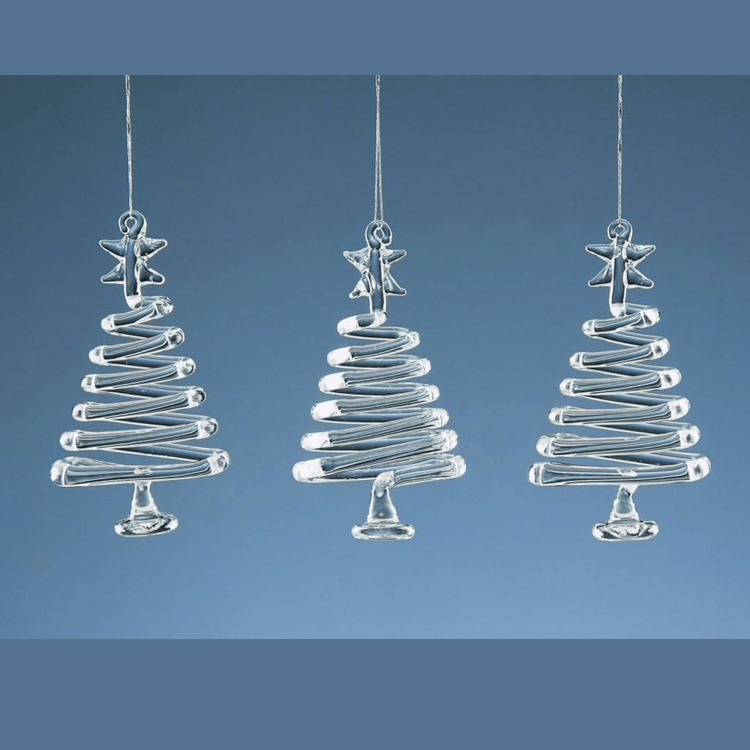Set of Three Glass Trees - Christmas.uk