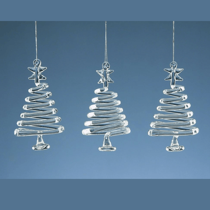Set of Three Glass Trees - Christmas.uk