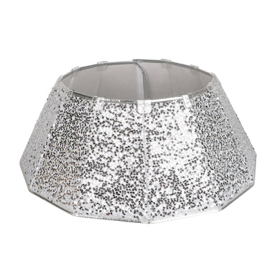 Silver Christmas Tree Skirt : Christmas Tree Collar Silver - Christmas.uk