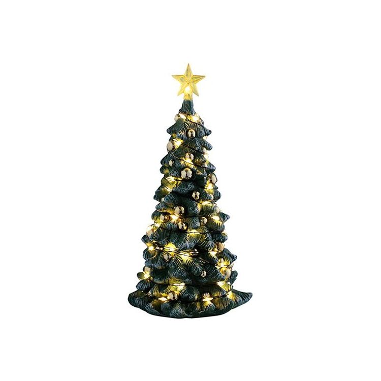 SNOWY CHRISTMAS TREE, CLEAR LIGHT, B/O (4.5V) - Christmas.uk