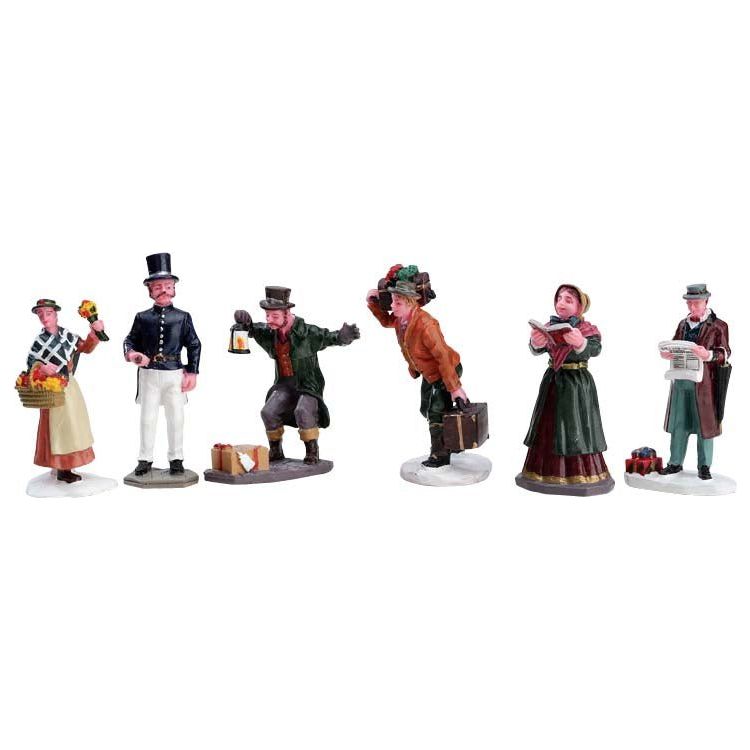 TOWNSFOLK FIGURINES, SET OF 6 - Christmas.uk