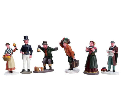 TOWNSFOLK FIGURINES, SET OF 6 - Christmas.uk