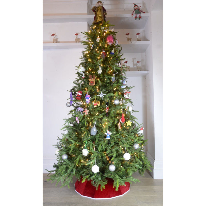 Velvet Christmas Tree Skirt Red and White - Christmas.uk