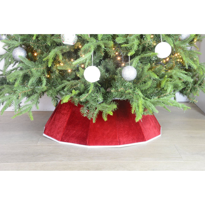 Velvet Christmas Tree Skirt Red and White - Christmas.uk