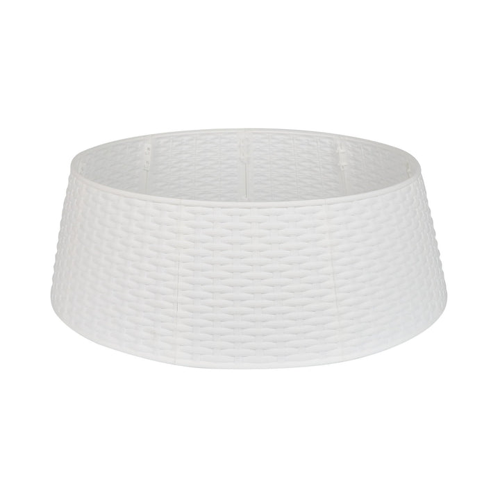 White Rattan Christmas Tree Skirt (Large) - Christmas.uk